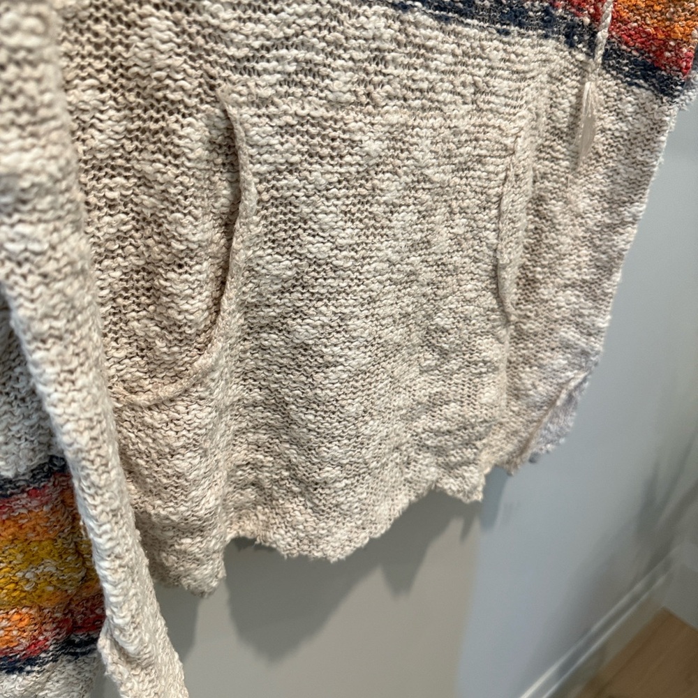 Rip Curl Gray Multicolor Stripe V-Neck Hoodie - Picture 2 of 5